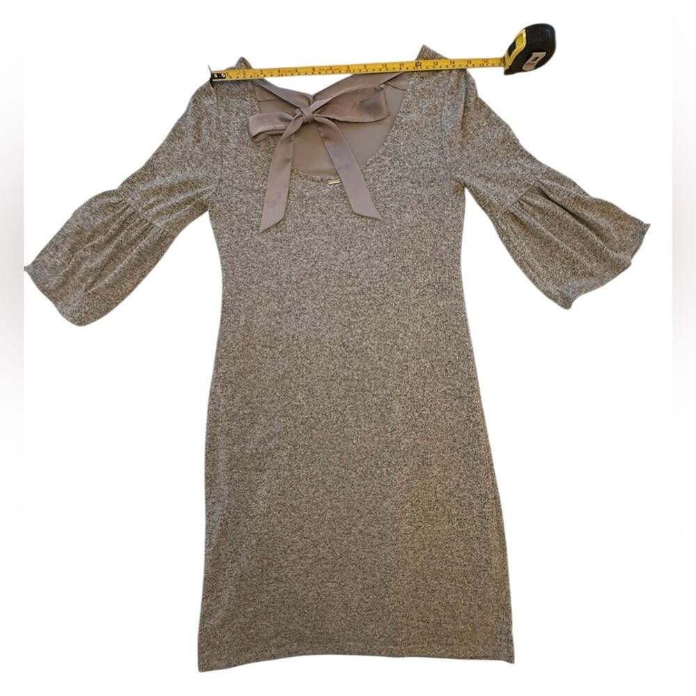 White House Black Market Bowback Sweater Knit Shift Dress Gray Size XXS - Picture 10 of 16